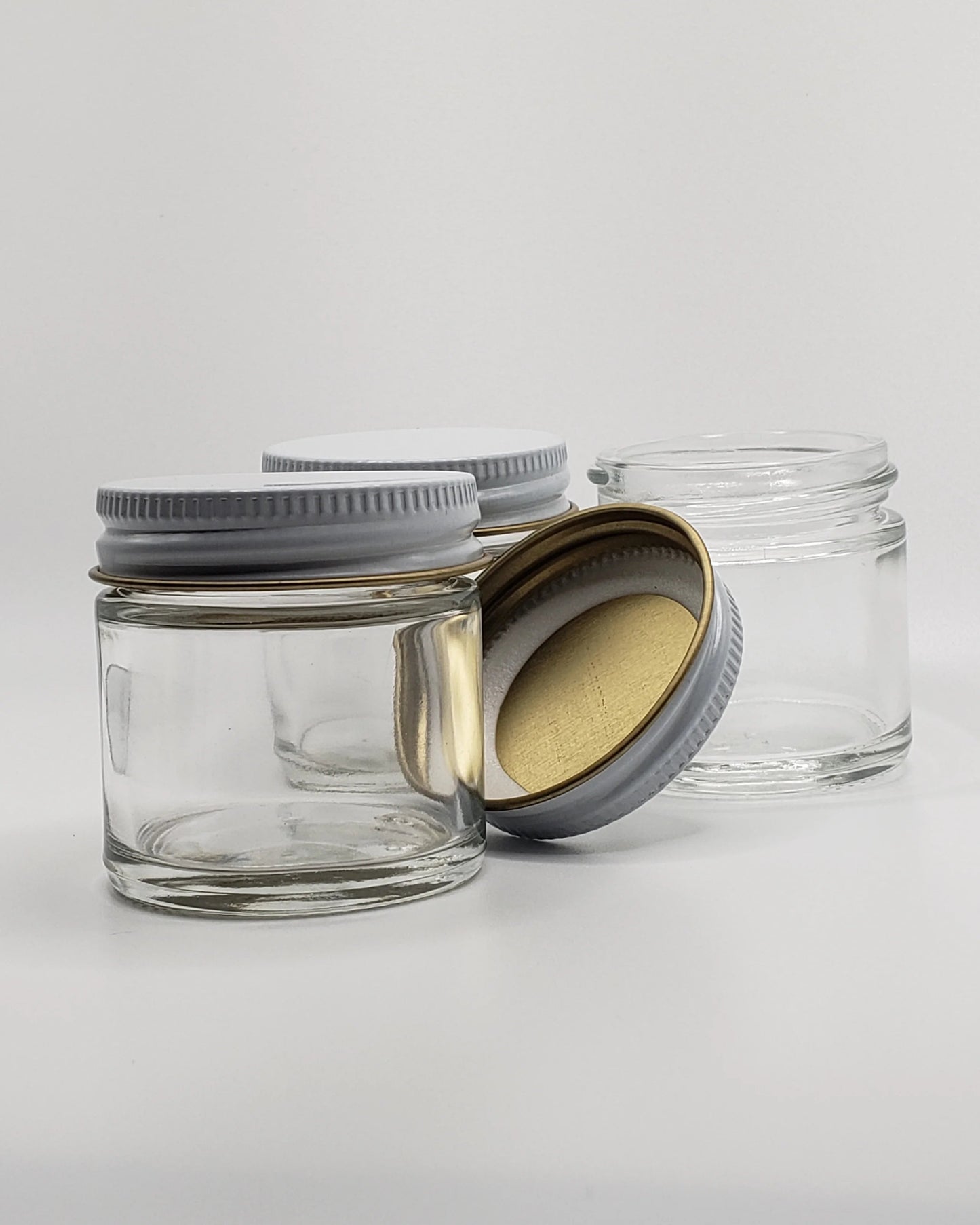 1fl oz, Clear Glass - Wht Tin