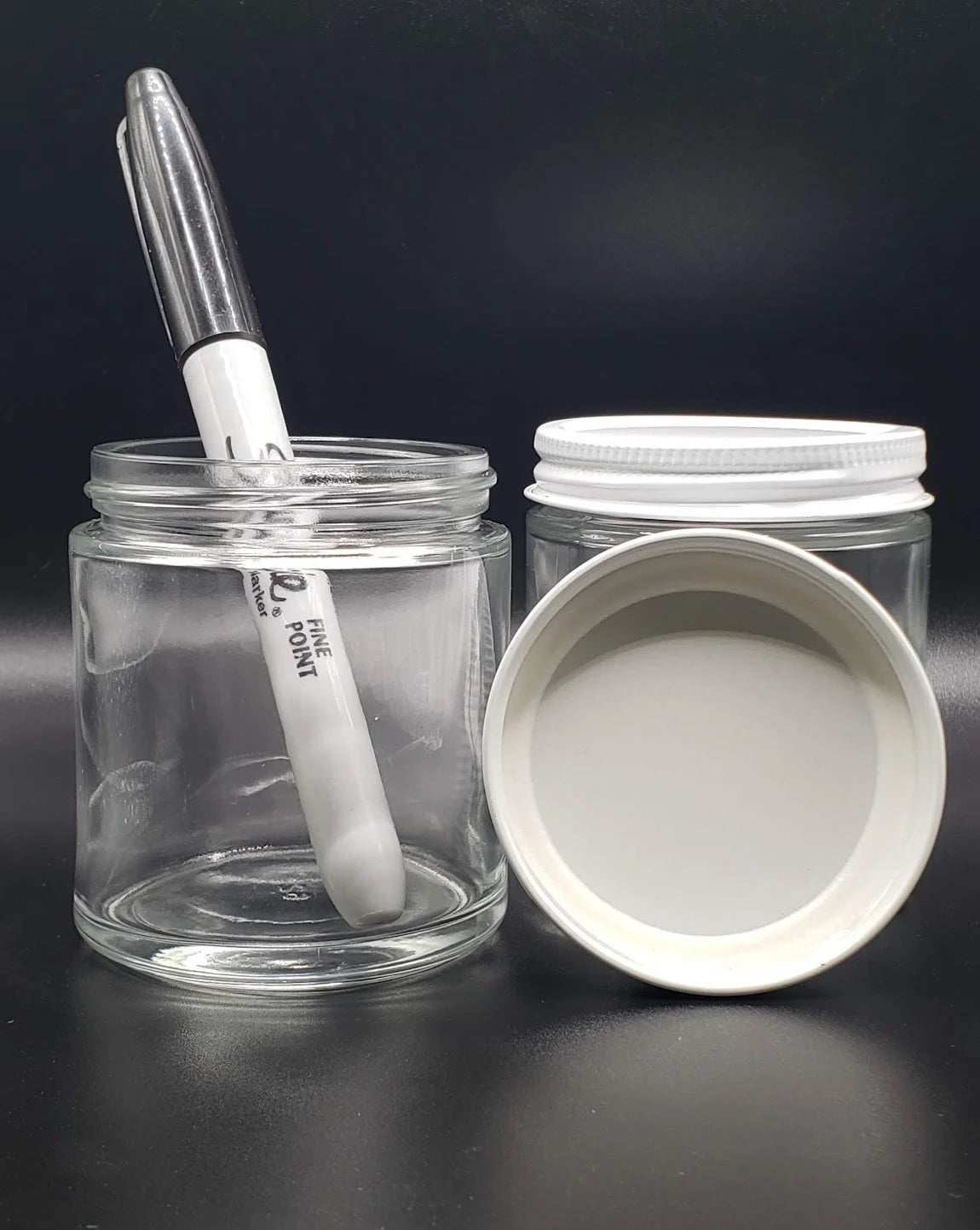 4fl oz, Clear Glass - Wht Tin