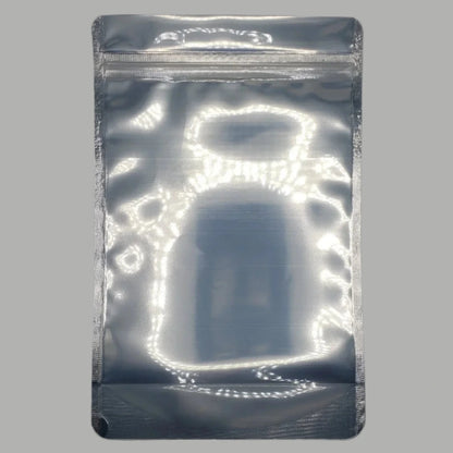 6x9 Black and Clear mylar bag on a white background