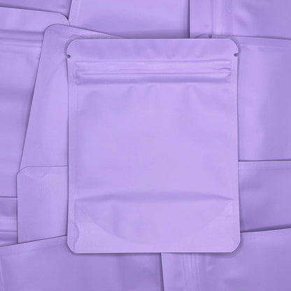 Lilac Lavender 4x5 mylar bag on top of mylar bags