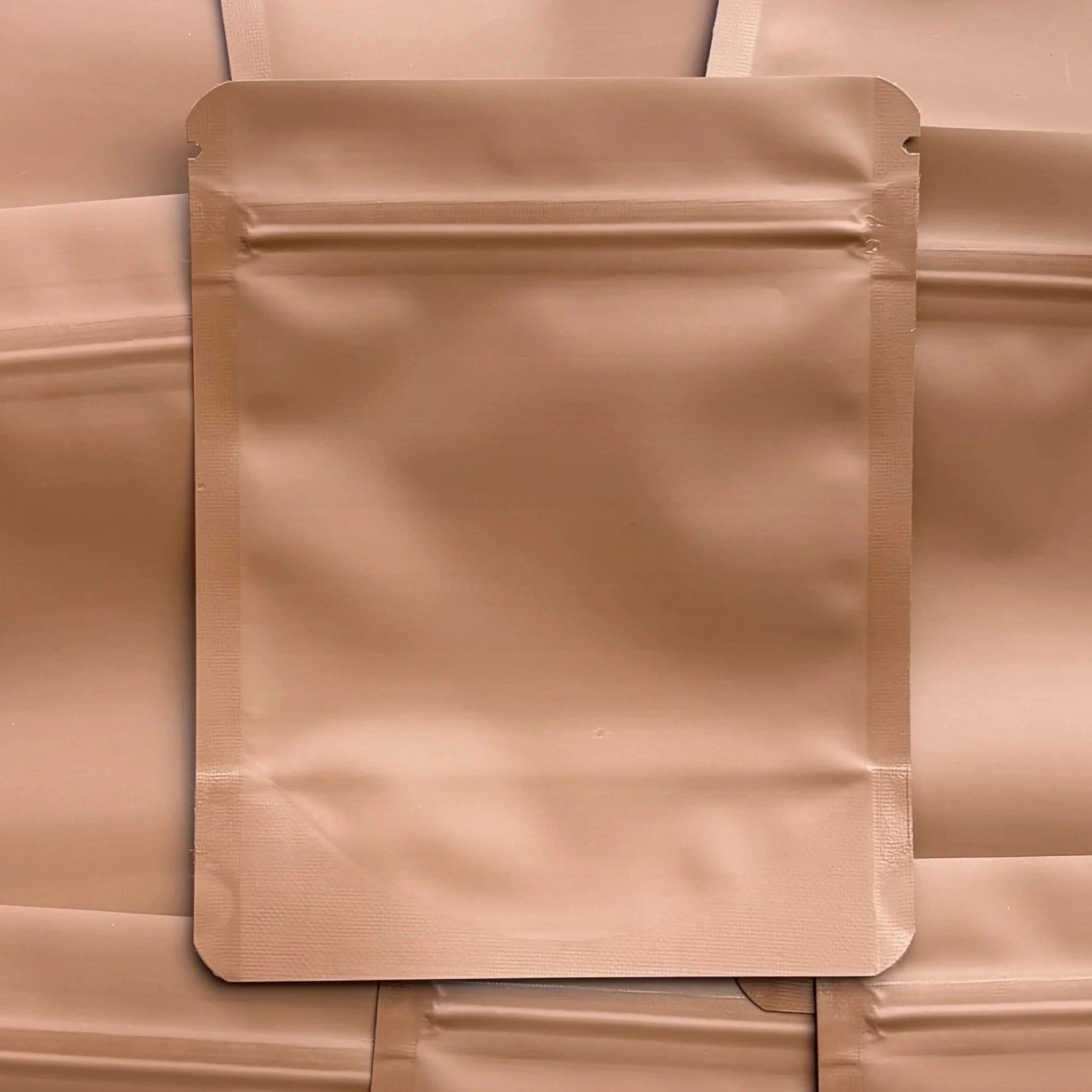 Mocha Mousse 4x5 mylar bag on top of mylar bags