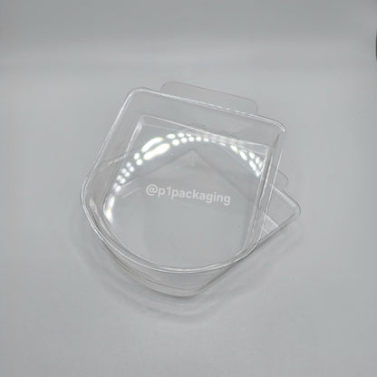 Two clear plastic trays on a white background